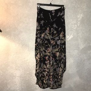 Angie floral tie front wide leg pants